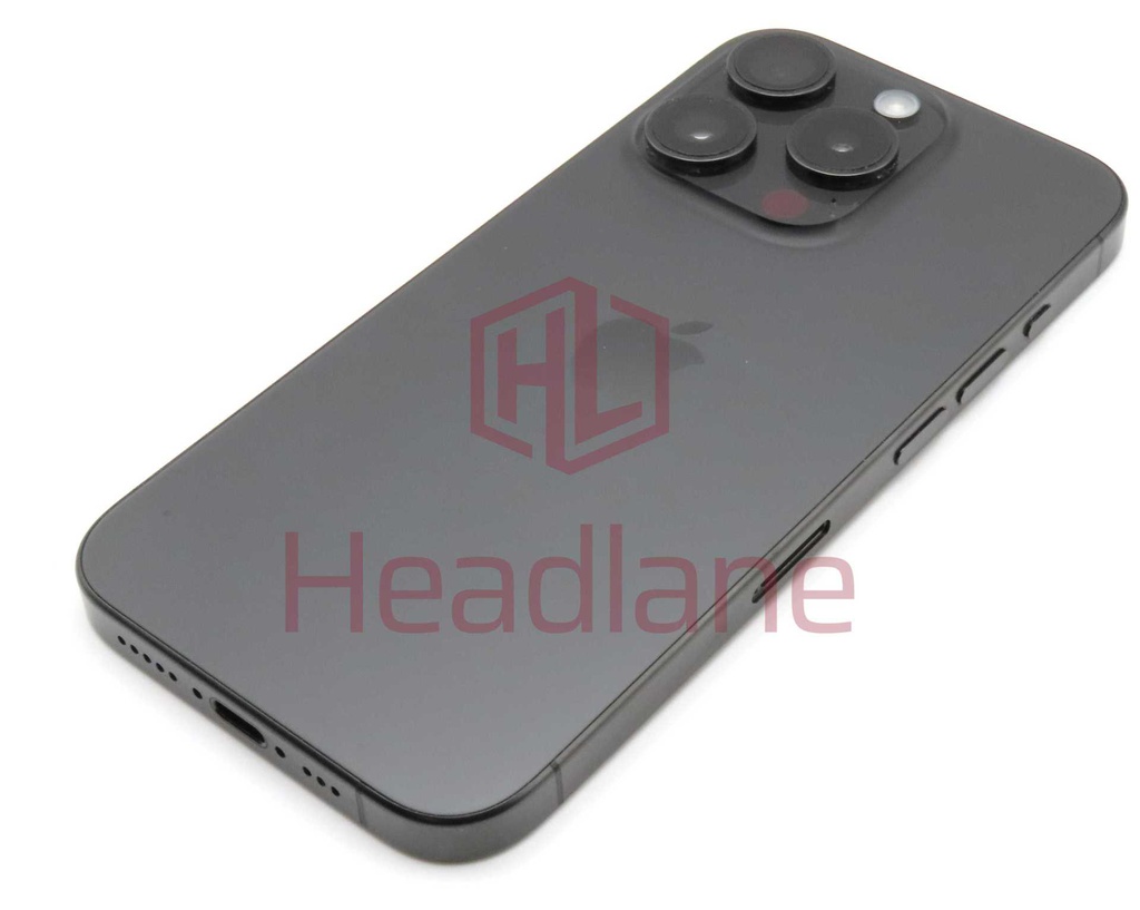 iPhone 15 Pro Back / Battery Cover + Small Parts - Black Titanium (Pulled - Grade B)