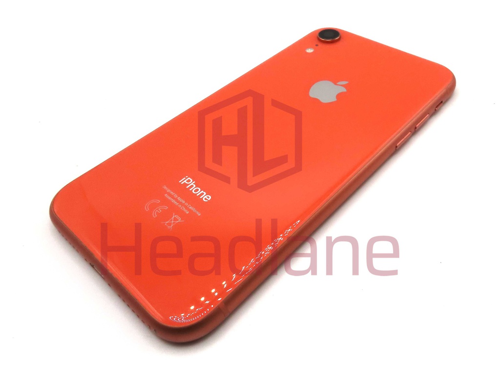Apple iPhone XR Back / Battery Cover + Small Parts - Coral (Pulled - Grade C) (No Camera)
