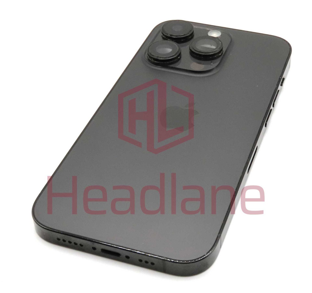 iPhone 14 Pro Back / Battery Cover + Small Parts - Black (Pulled - Grade C) (No Camera)