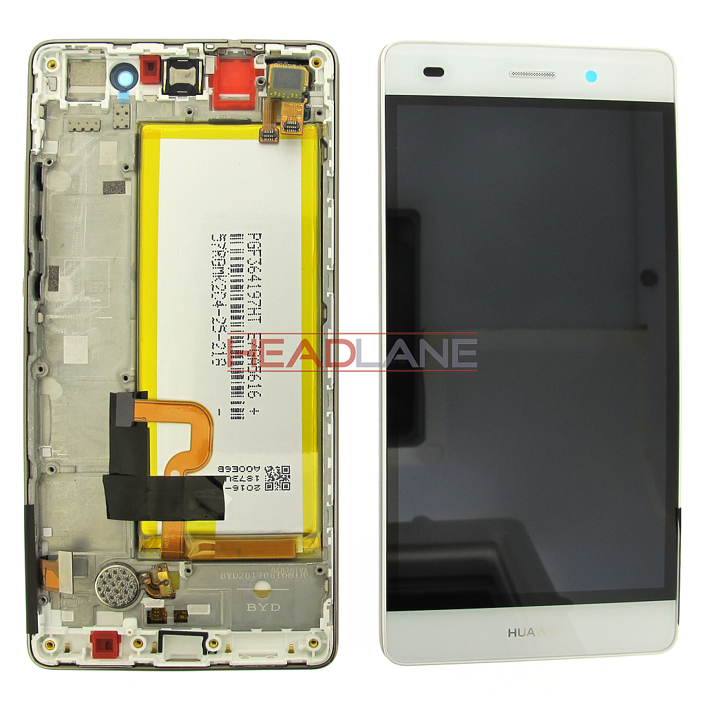 Huawei P8 Lite LCD Display / Screen + Touch Assembly + Battery - White