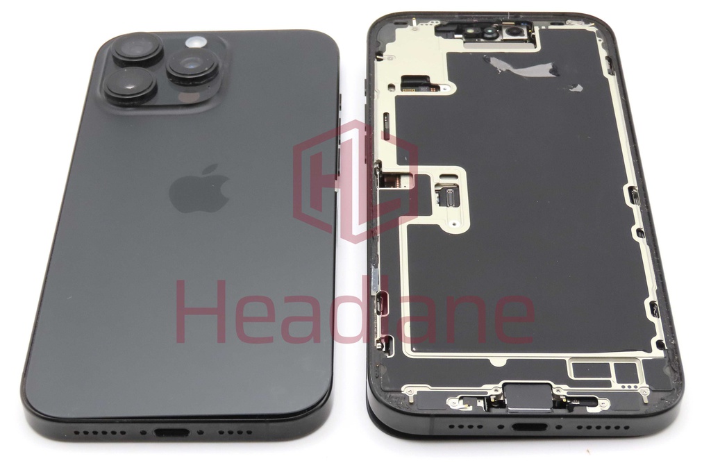 Apple iPhone 16 Pro Max Back / Battery Cover + Small Parts - Black Titanium (Pulled - Grade B)