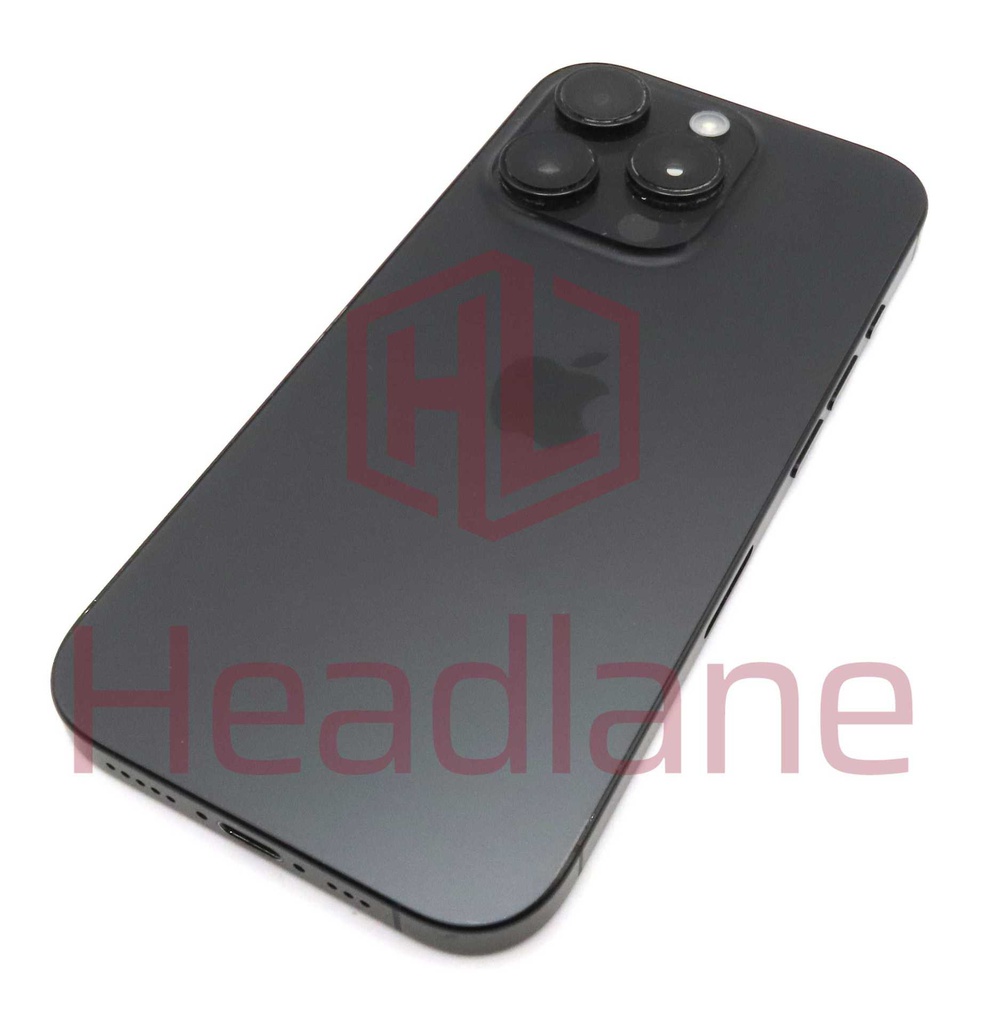 Apple iPhone 16 Pro Back / Battery Cover + Small Parts - Black Titanium (Grade B)