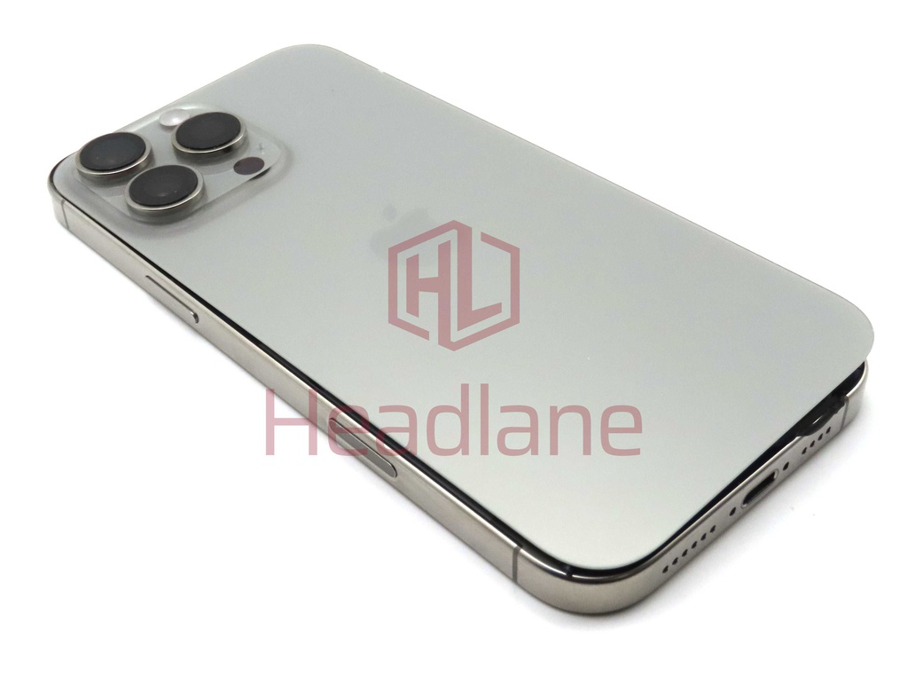Apple iPhone 16 Pro Max Back / Battery Cover + Small Parts - Natural Titanium (Pulled - Grade B)