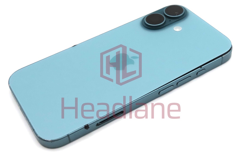 Apple iPhone 16 Back / Battery Cover + Small Parts - Teal (Pulled - Grade C) (No Camera)