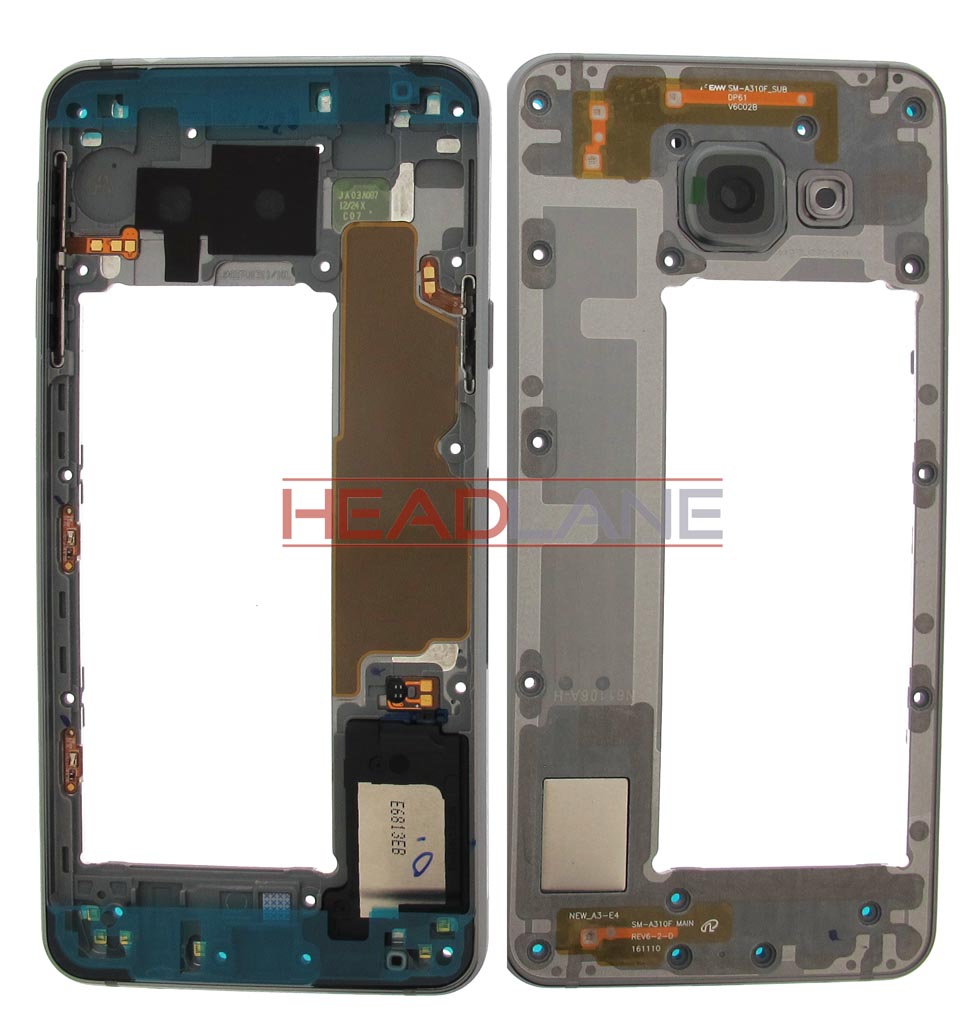 Samsung SM-A310 Galaxy A3 (2016) Middle Cover Chassis -Black