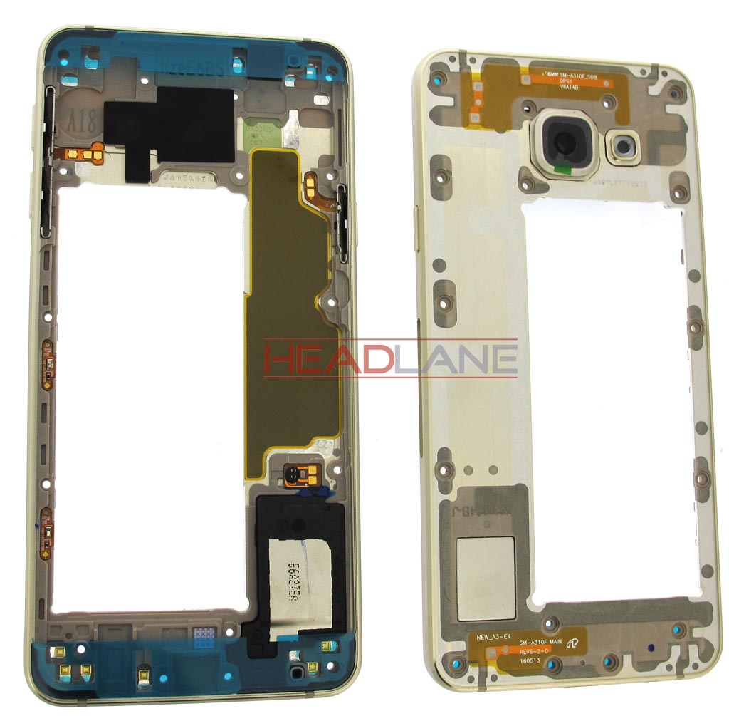 Samsung SM-A310 Galaxy A3 (2016) Middle Cover Chassis - Pink