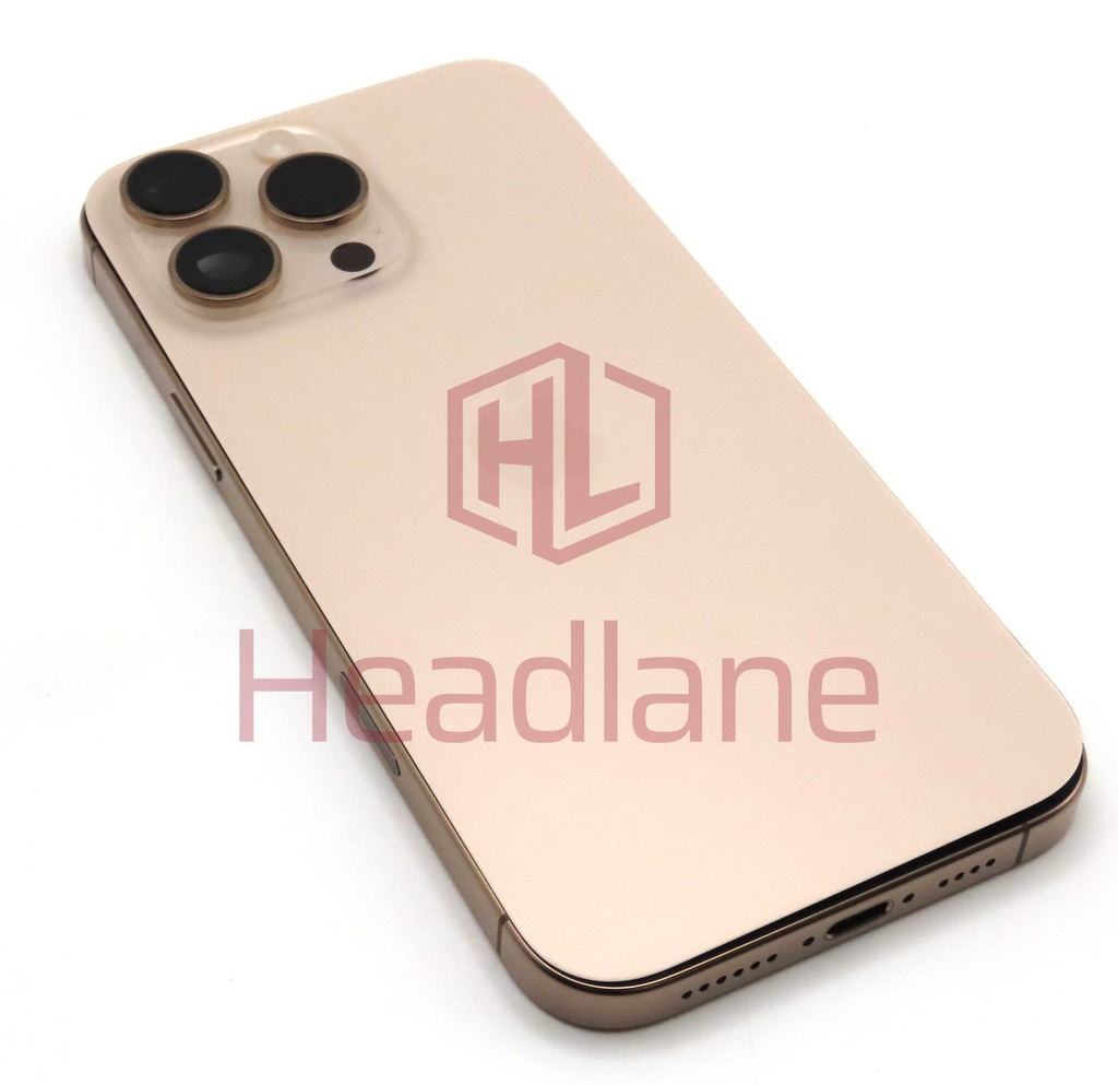 Apple iPhone 16 Pro Max Back / Battery Cover + Small Parts - Desert Titanium (Pulled - Grade A) (No Camera)