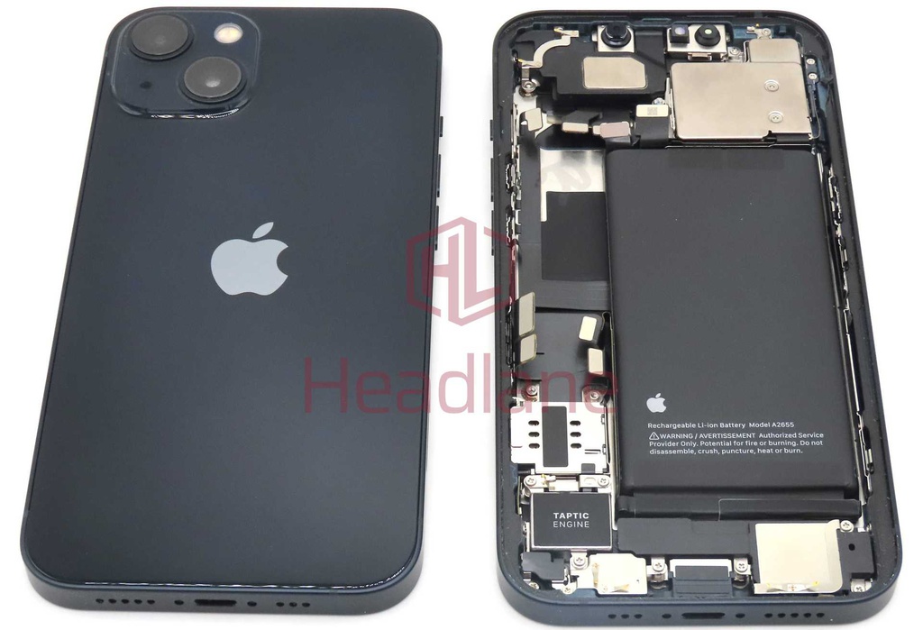 iPhone 13 Back / Battery Cover + Small Parts - Black (Pulled - Grade B)