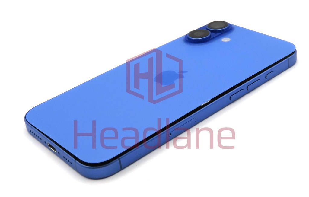 Apple iPhone 16 Plus Back / Battery Cover + Small Parts - Blue (Pulled - Grade A)
