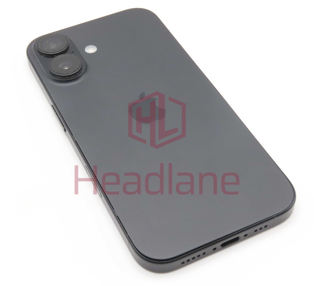 Apple iPhone 16 Back / Battery Cover + Small Parts - Black (Pulled - Grade B)