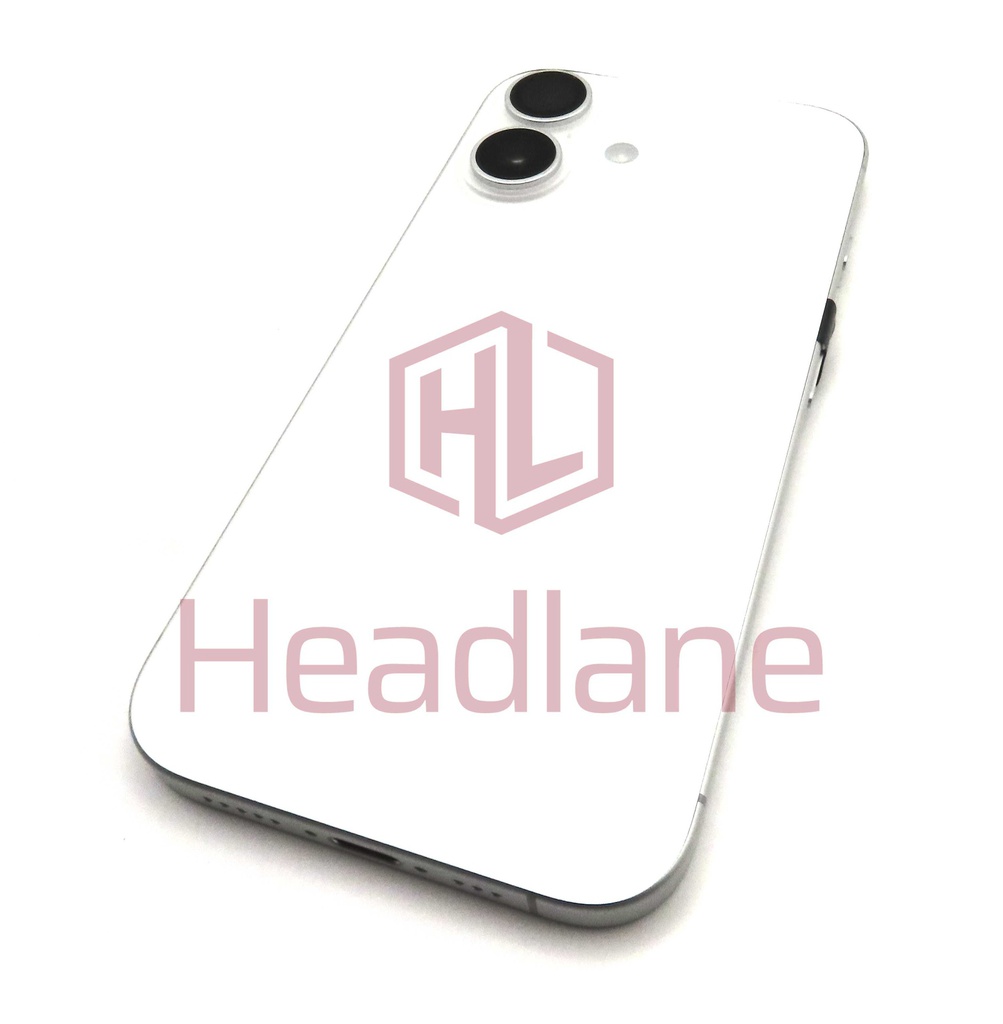 Apple iPhone 16 Back / Battery Cover + Small Parts - White (Pulled - Grade B)