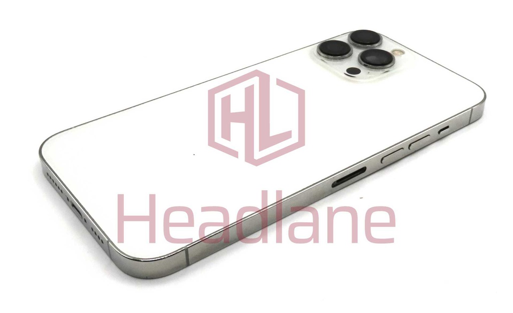 iPhone 13 Pro Max Back / Battery Cover + Small Parts - Silver (Pulled - Grade C) (No Camera)