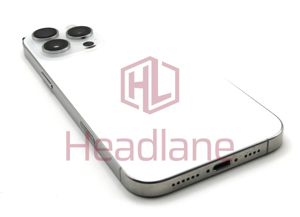 Apple iPhone 16 Pro Max Back / Battery Cover + Small Parts - White Titanium (Pulled - Grade C)