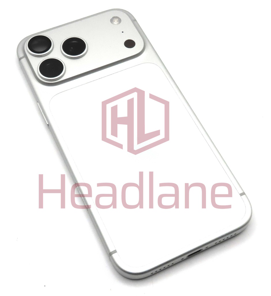 Apple iPhone 17 Pro Max Back / Battery Cover + Small Parts - Silver (Pulled - Grade C) (No Camera)
