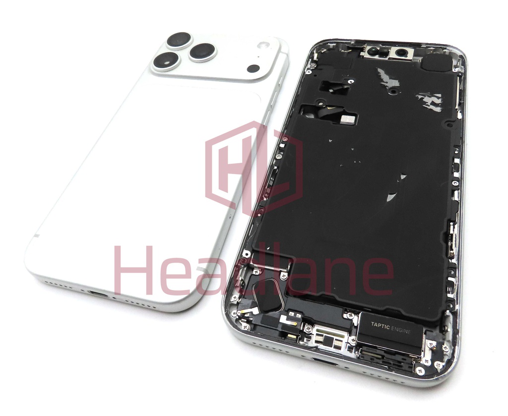 Apple iPhone 17 Pro Max Back / Battery Cover + Small Parts - Silver (Pulled - Grade B)