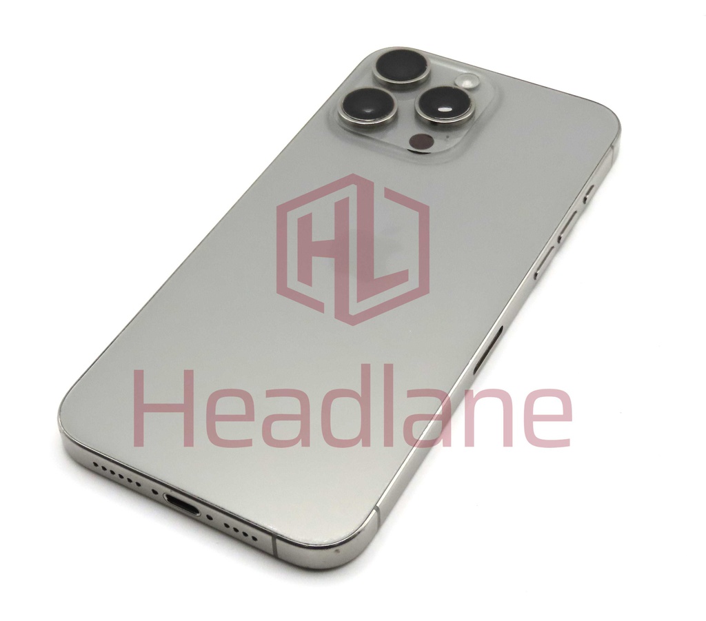 Apple iPhone 15 Pro Max Back / Battery Cover + Small Parts - Natural Titanium (Pulled - Grade C)