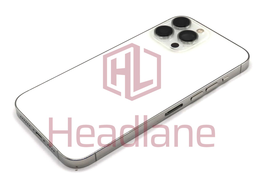 iPhone 13 Pro Max Back / Battery Cover + Small Parts - Silver (Pulled - Grade B) (No Camera)