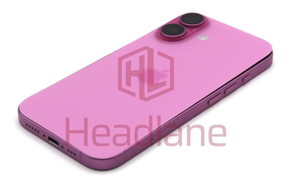 Apple iPhone 16 Back / Battery Cover + Small Parts - Pink (Pulled - Grade C) (No Camera)
