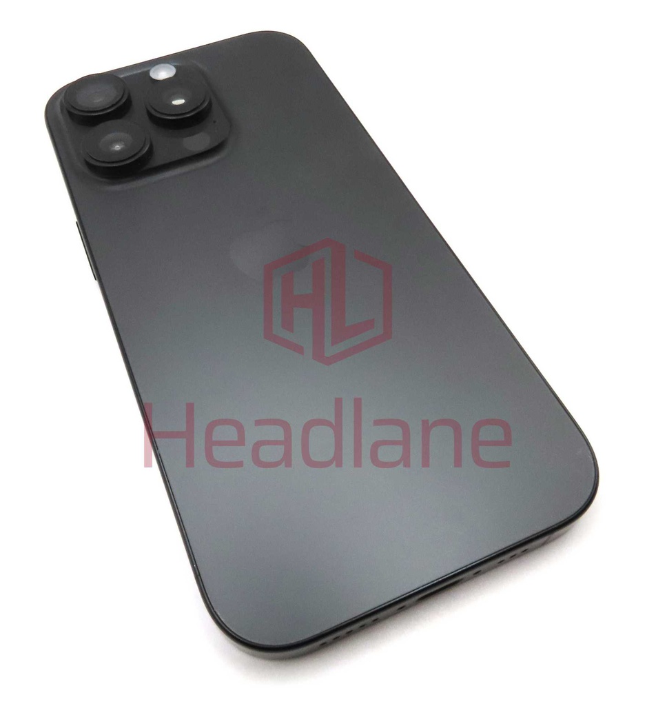 Apple iPhone 16 Pro Back / Battery Cover + Small Parts - Black Titanium (Grade C)
