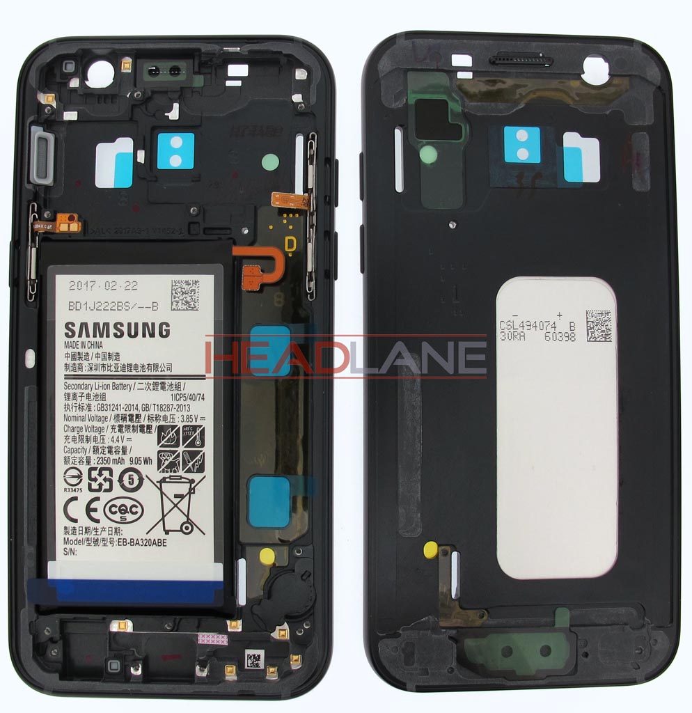 Samsung SM-A320 Galaxy A3 (2017) Middle + Battery - Black