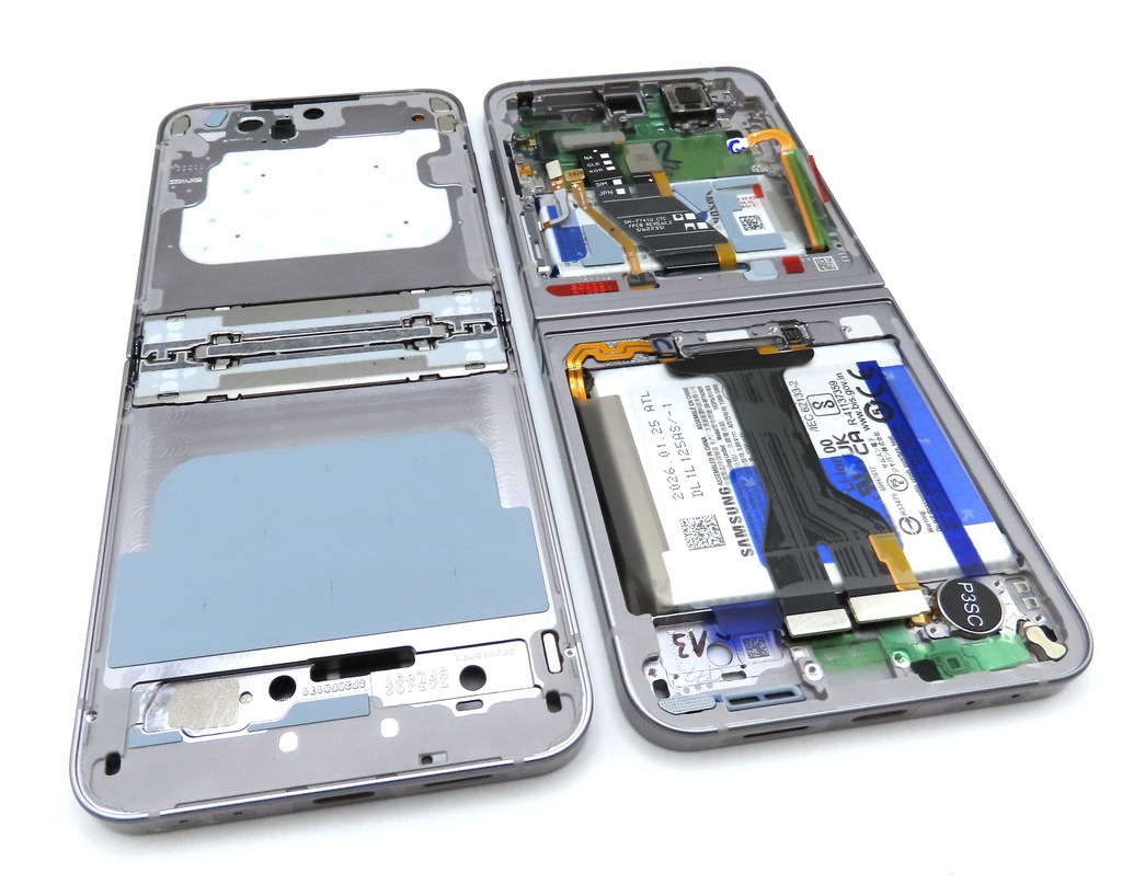 Samsung SM-F741 Galaxy Z Flip6 5G Display Frame + Battery Assembly - Silver Shadow