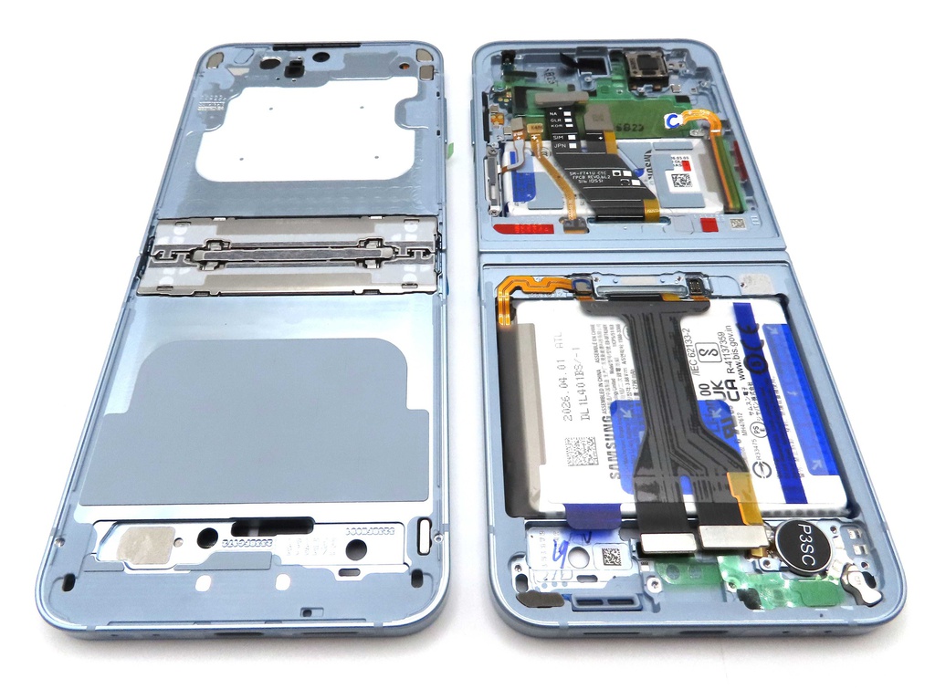 Samsung SM-F741 Galaxy Z Flip6 5G Display Frame + Battery Assembly -  Blue