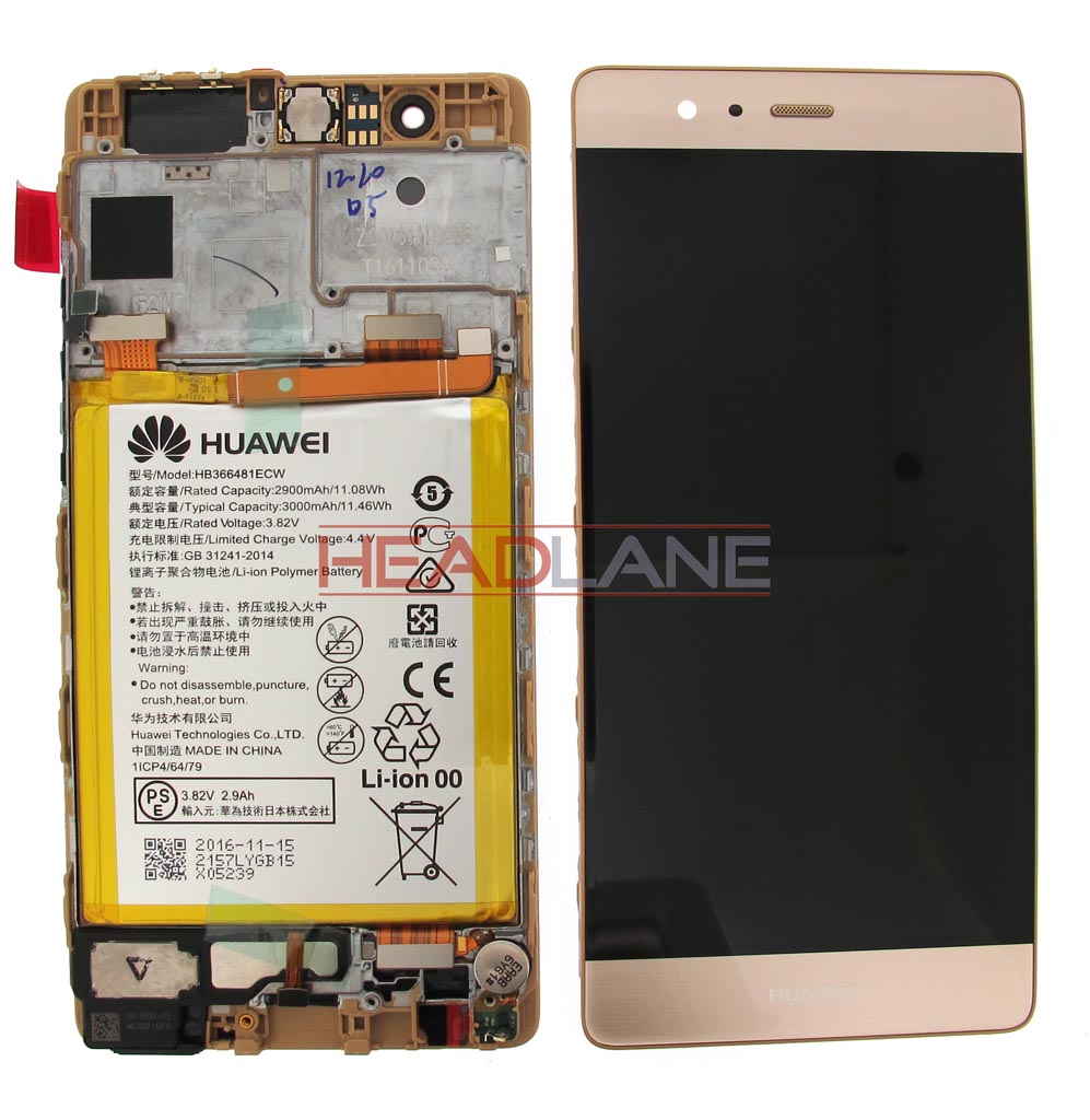Huawei P9 LCD Display / Screen + Touch + Battery Assembly - Gold