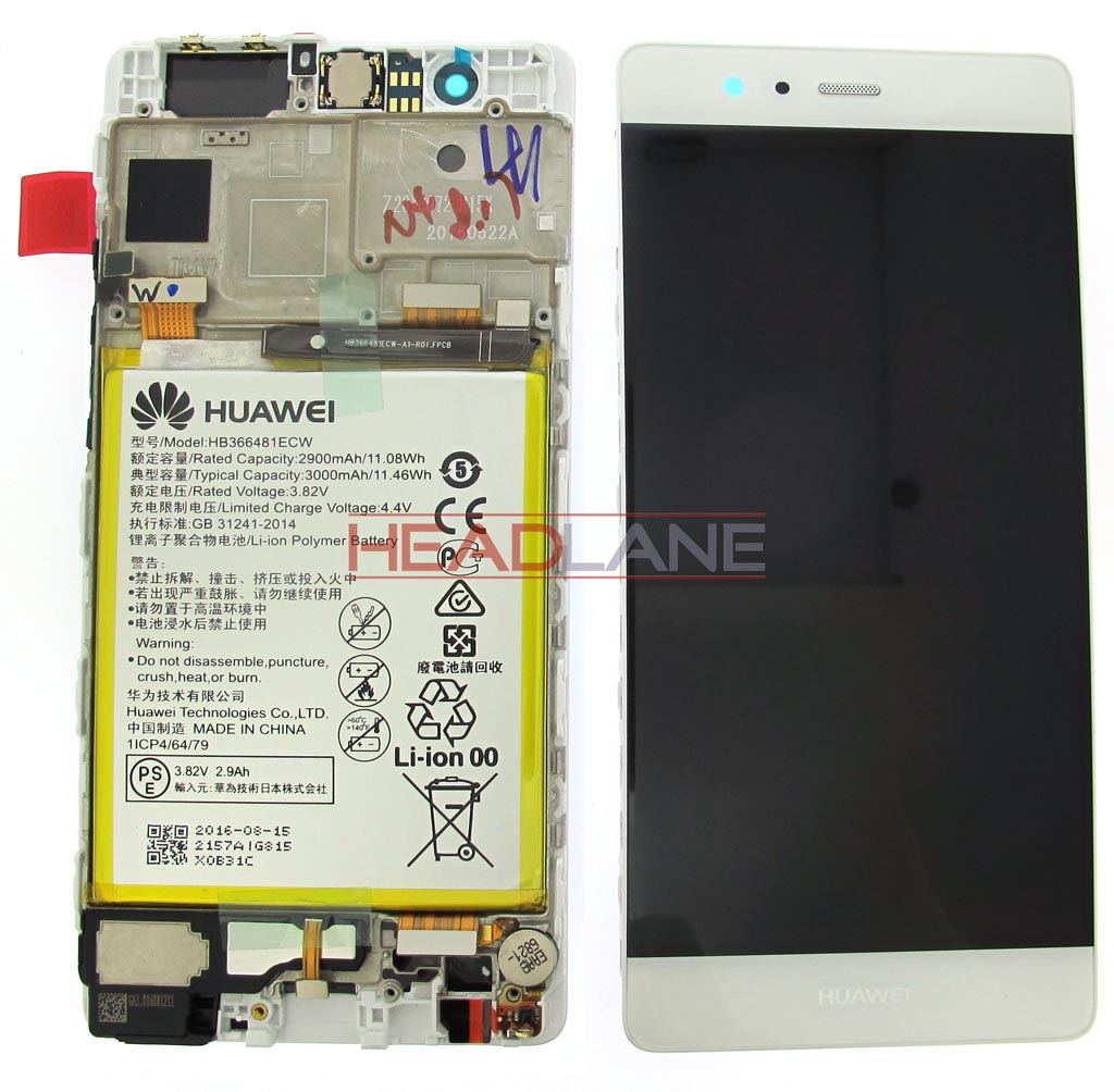 Huawei P9 LCD Display / Screen + Touch + Battery Assembly - Silver