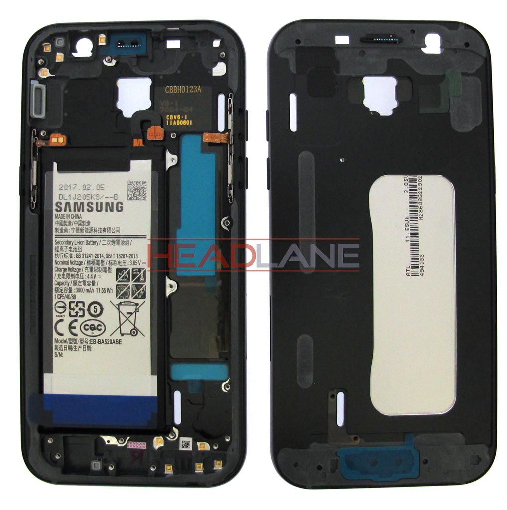Samsung SM-A520 Galaxy A5 (2017) Middle + Battery - Black