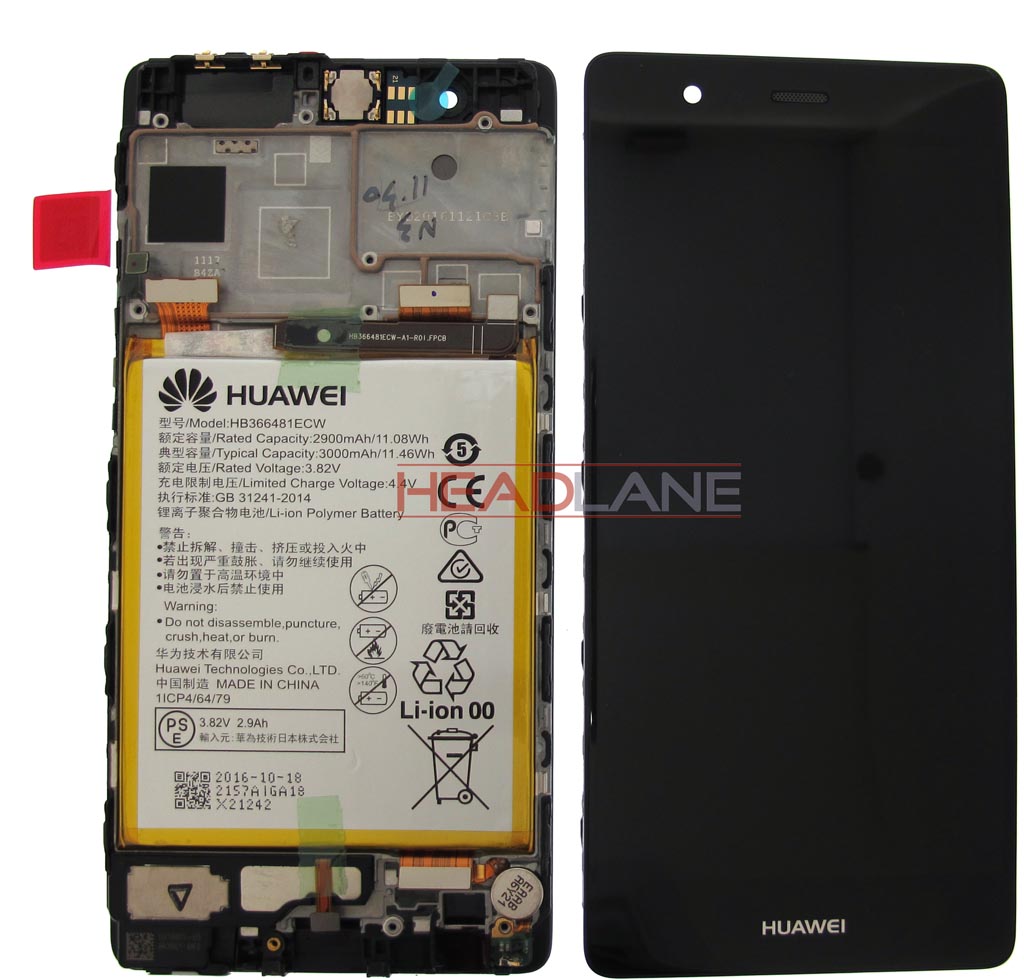Huawei P9 LCD Display / Screen + Touch + Battery Assembly - Titanium Grey