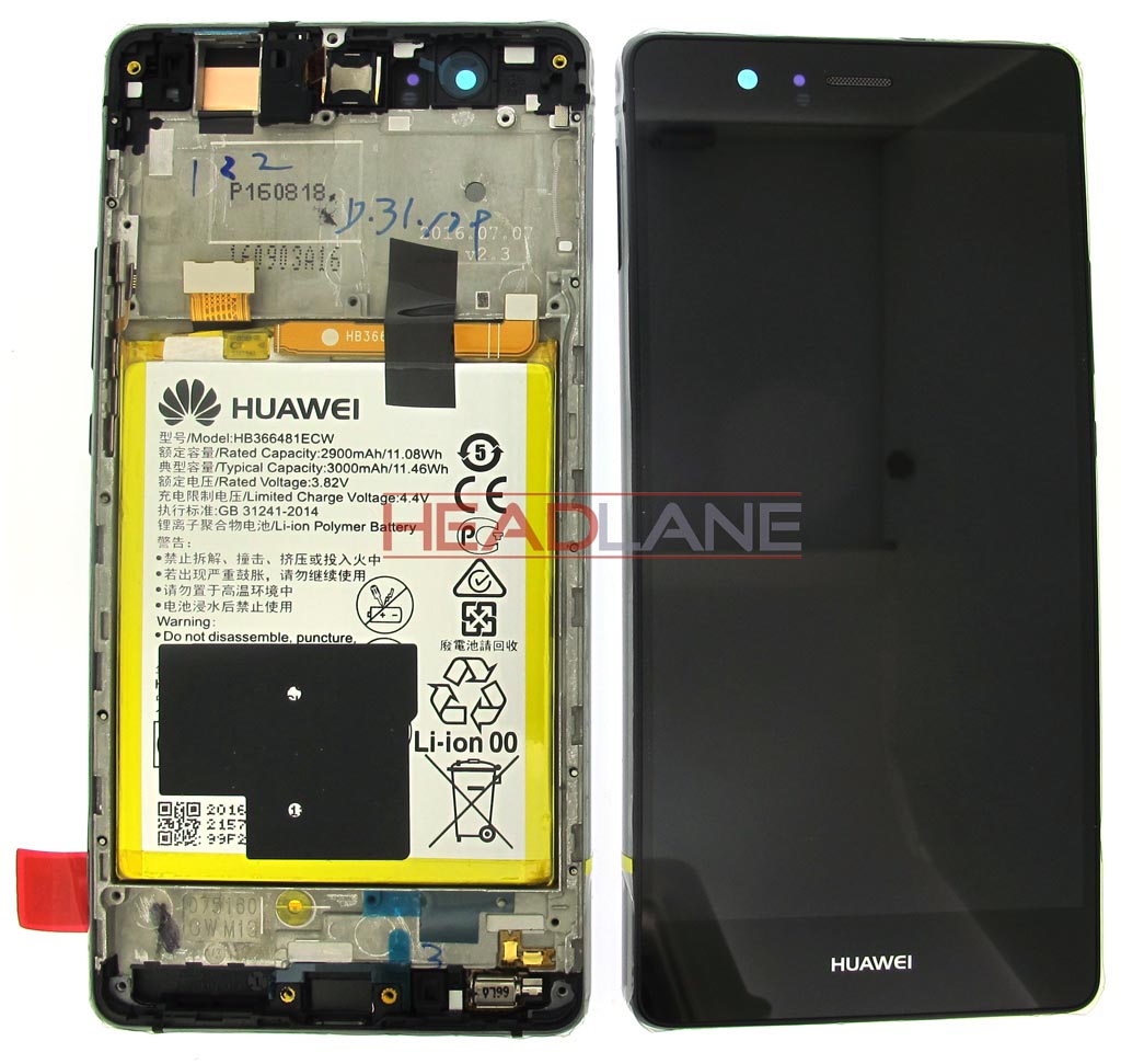 Huawei P9 Lite LCD Display / Screen + Touch + Battery Assembly - Black