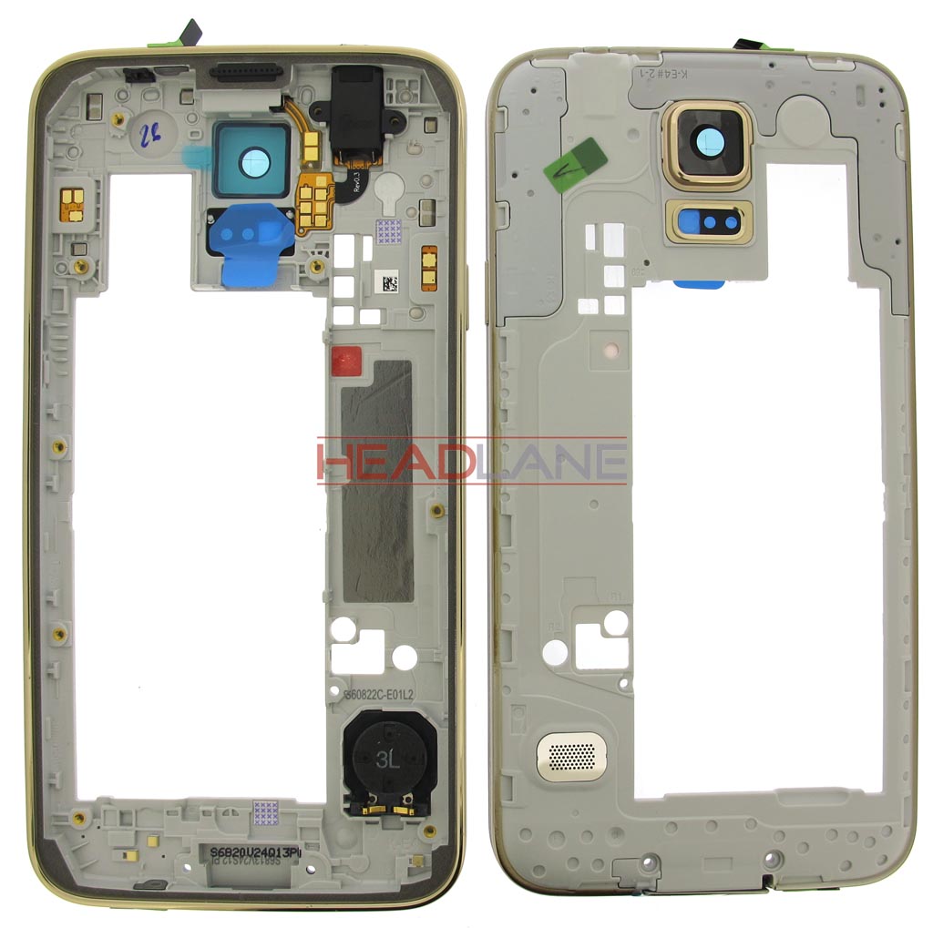 Samsung SM-G900F Galaxy S5 Middle Cover / Chassis - Gold