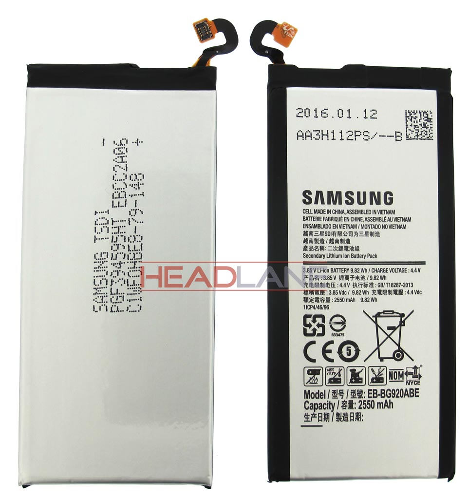 Samsung SM-G920F Galaxy S6 EB-BG920ABE 2550mAh Battery