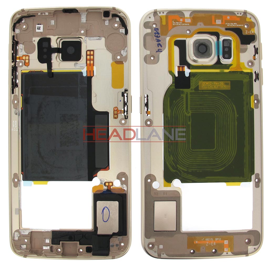 Samsung SM-G925F Galaxy S6 Edge Middle Cover/Chassis - Gold