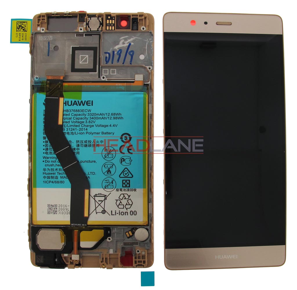 Huawei P9 Plus LCD Display / Screen + Touch + Battery Assembly - Gold
