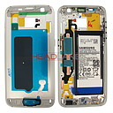Samsung SM-G930F Galaxy S7 Middle Cover + Battery - Silver