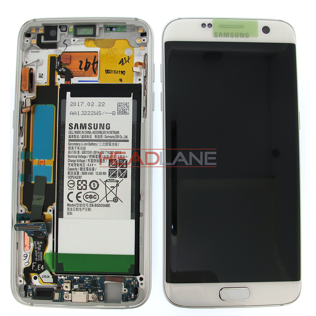 Samsung SM-G935F Galaxy S7 Edge LCD Display / Screen + Touch + Battery White
