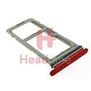 [GH98-43713H] Samsung SM-G973 Galaxy S10 SIM / Memory Card Tray (Hybrid / Dual SIM) - Cardinal Red
