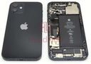 [IP12BH-BK-C] Apple iPhone 12 Back / Battery Cover + Small Parts - Black (Pulled - Grade C)
