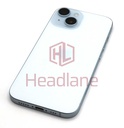 [IP15BH-BL-B] iPhone 15 Back / Battery Cover + Small Parts - Blue (Pulled - Grade B)