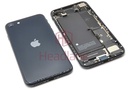 [IPSE2BH-BK-B] iPhone SE (2nd Gen) Back / Battery Cover + Small Parts - Black (Pulled - Grade B)