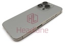 [IP15PRBH-NT-B] iPhone 15 Pro Back / Battery Cover + Small Parts - Natural Titanium (Pulled - Grade B)