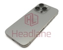 [IP15PRBH-NT-C] iPhone 15 Pro Back / Battery Cover + Small Parts - Natural Titanium (Pulled - Grade C)