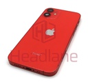 [IP12MBH-NC-RD-C] Apple iPhone 12 Mini Back / Battery Cover + Small Parts - Red (Pulled - Grade C) (No Camera)