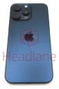 [IP15PMBH-BLT-A] Apple iPhone 15 Pro Max Back / Battery Cover + Small Parts - Blue Titanium (Pulled - Grade A)