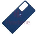 [5S58C19373] Motorola XT2153 Edge 20 Pro Back / Battery Cover - Blue Vegan Leather