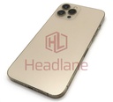 [IP12PMBH-GL-C-US] iPhone 12 Pro Max Back / Battery Cover + Small Parts - Gold (Pulled - Grade C) (USA Version)