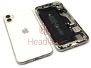 [IP11BH-SL-NC-C] Apple iPhone 11 Back / Battery Cover + Small Parts - White (Pulled - Grade C) (No Camera)