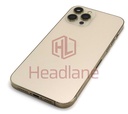 [IP12PMBH-GL-NC-B] iPhone 12 Pro Max Back / Battery Cover + Small Parts - Gold (Pulled - Grade A) (No Camera)