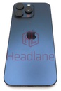 [IP15PMBH-BLT-C] Apple iPhone 15 Pro Max Back / Battery Cover + Small Parts - Blue Titanium (Pulled - Grade C)